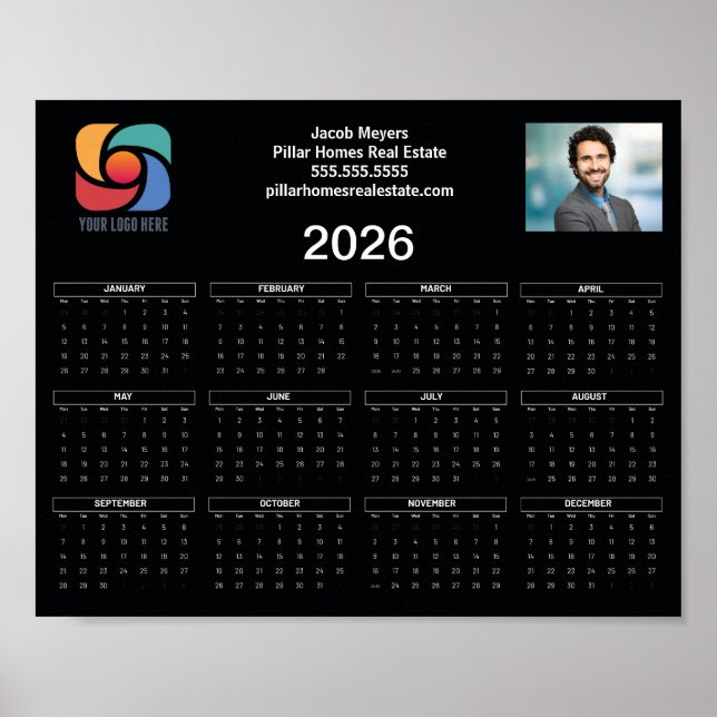 Affiche Logo professionnel personnalisé 2026 Calendrier no (Devant)