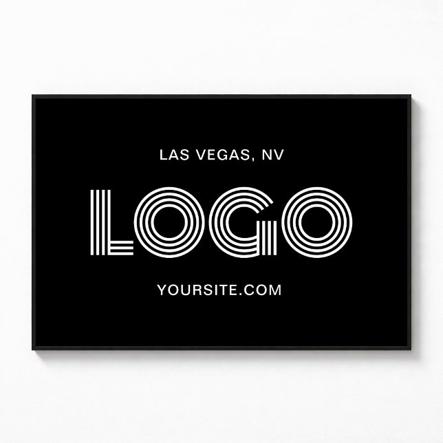 Affiche Logo rectangulaire moderne noir et blanc (Black and White Modern Rectangular Logo Poster)