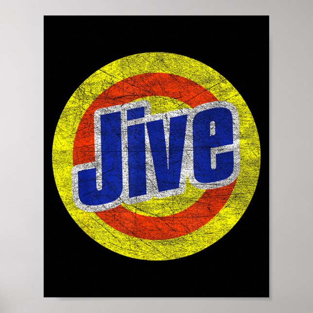 Affiche Logo Rétro Drôle Jive Pour Grandes Gueules  (Devant)