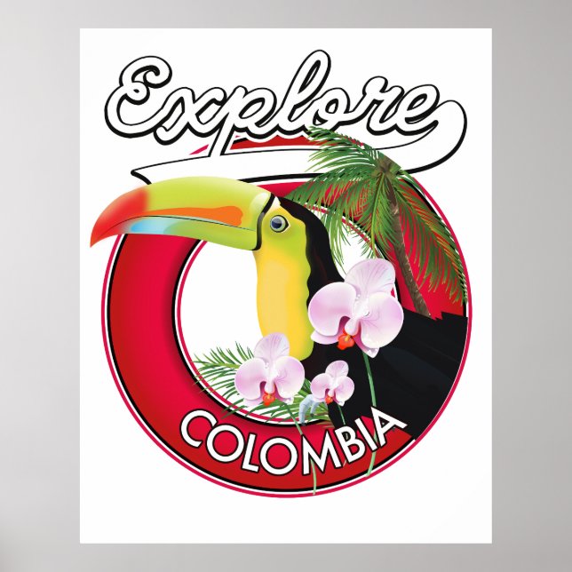 Affiche Logo rétro Explore Colombia (Devant)