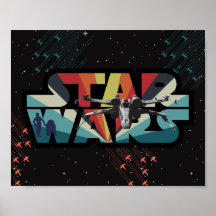 Logo Retro X Wing Starburst Star Wars