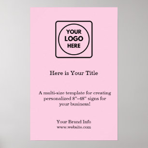 Affiche Logo rose pâle   Marque promotionnelle moderne
