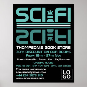 Affiche Logo Sci-Fi, Publicité de librairie
