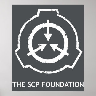 Affiche Logo SCP Foundation blanc Secure Contain Protect