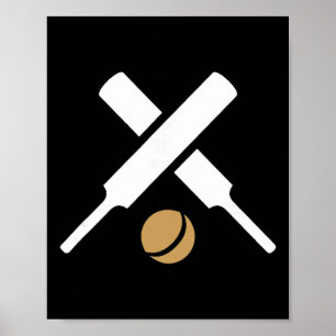 Affiche Logo silhouette du sport de cricket