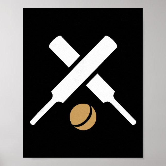 Affiche Logo silhouette du sport de cricket  (Devant)