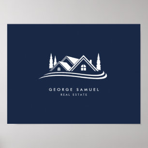 Affiche Logo simple Marine Blue Realtor, Immobilier