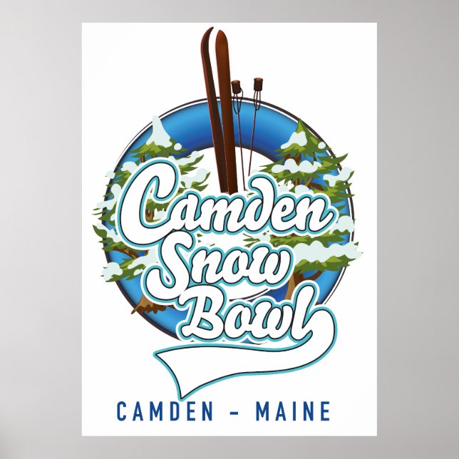 Affiche logo ski de Camden Snow Bowl. (Devant)