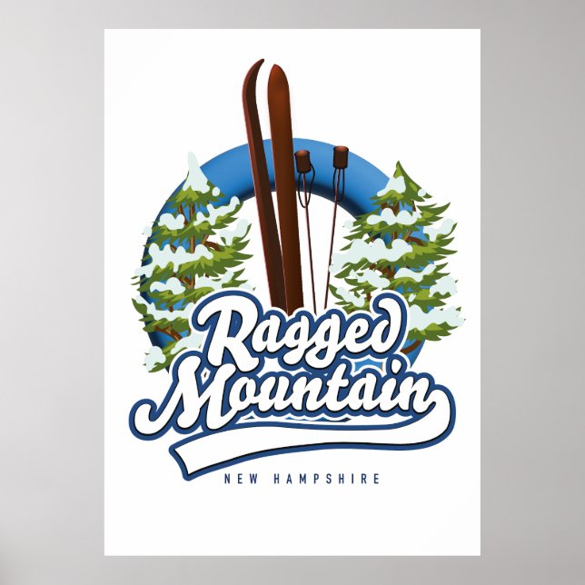 Affiche Logo ski de Ragged Mountain New Hampshire (Devant)