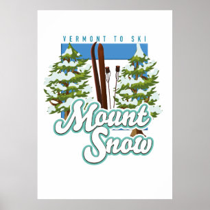 Affiche Logo ski du Mont Snow Vermont.