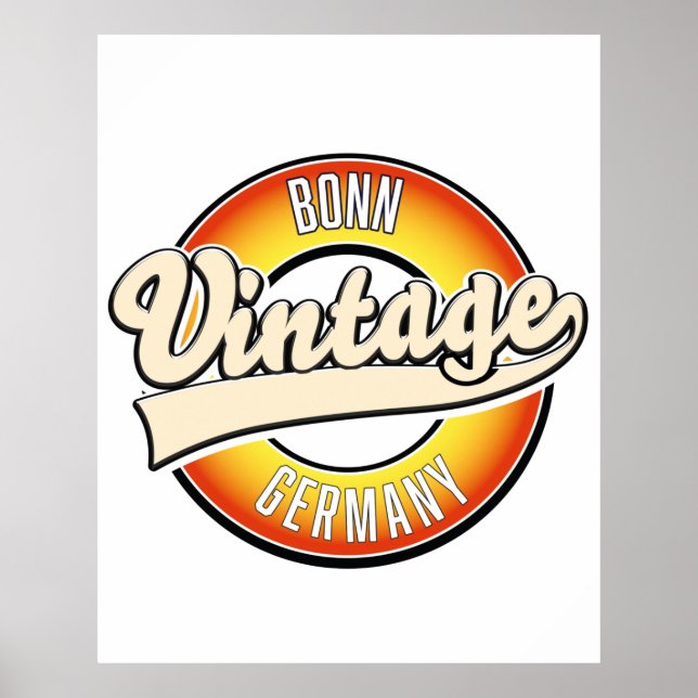Affiche logo style vintage Bonn (Devant)