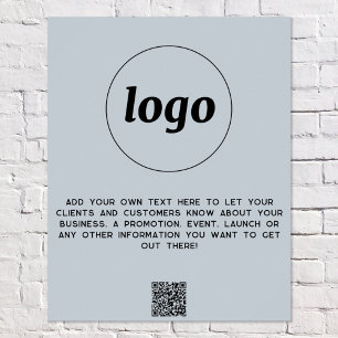 Affiche Logo Texte QR Code promotionnel Business Powder Bl