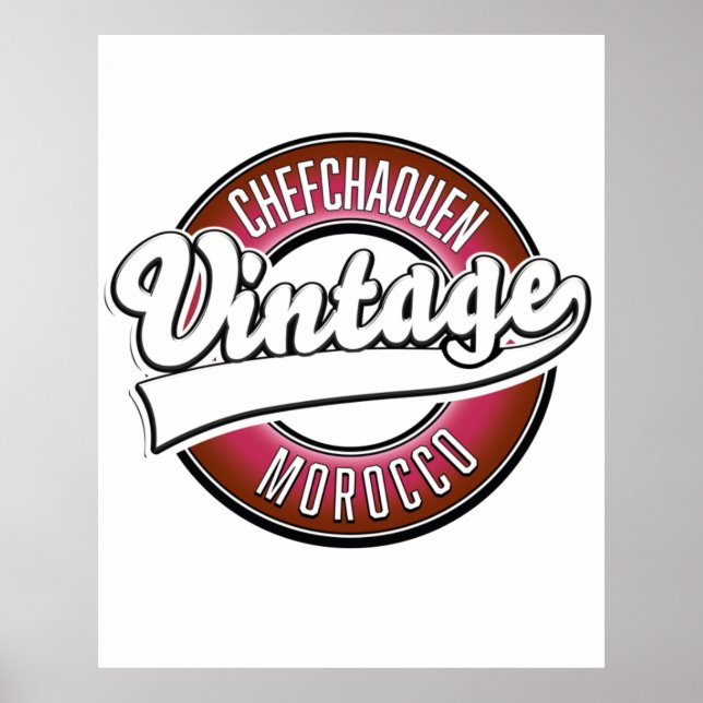 Affiche logo vintage de chefchaouen maroc (Devant)