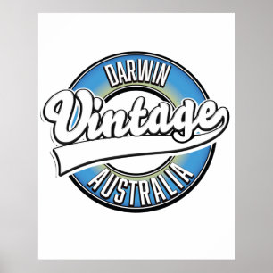 Affiche Logo Vintage de Darwin australia