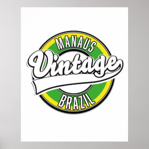 Affiche Logo vintage de Manaus Brésil