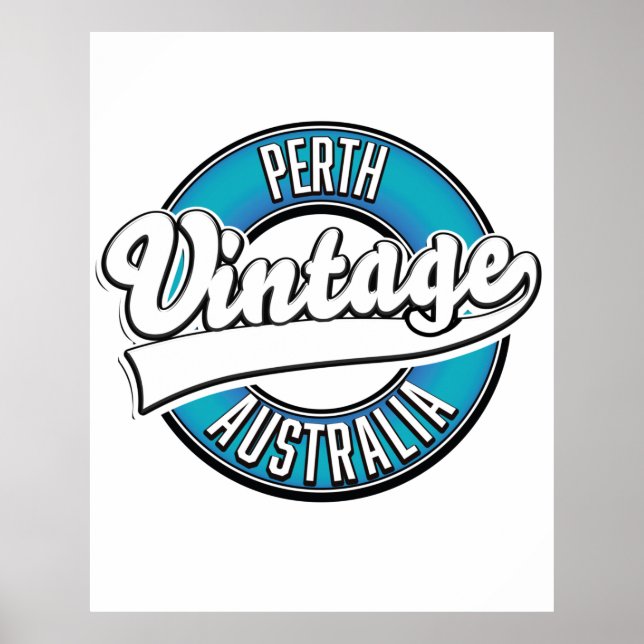 Affiche Logo vintage Perth Australie (Devant)