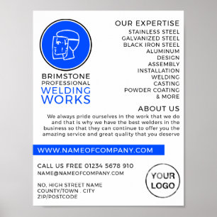 Affiche Logo Welder, Metal Worker, Welder Advertising