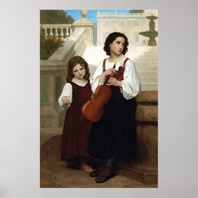 Affiche Loin de chez soi de Bouguereau (Loin du Pays) 1867 (Devant)