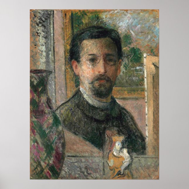 Affiche Loiseau - Autoportrait Avec Statuette 1916 (Devant)
