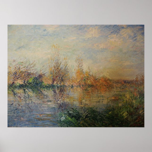Affiche Loiseau - Fin d'automne Rivière Eure à Vaudreuil (Devant)