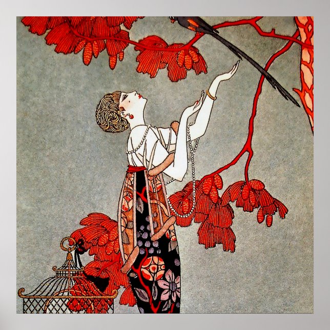 Affiche L'Oiseau Inconstant par George Barbier (Devant)