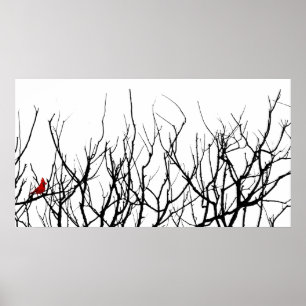 Affiche L'oiseau rouge par des poivrons de Leslie