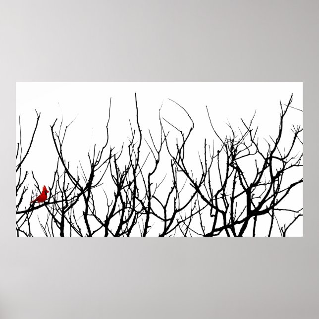 Affiche L'oiseau rouge par Leslie Peppers (Devant)