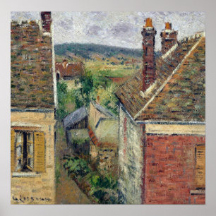 Affiche Loiseau - Toits De Maisons En Normandie 1931