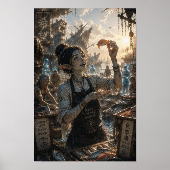 Affiche Loisirs / Chef Sushi / Marché aux poissons du Japo (Devant)