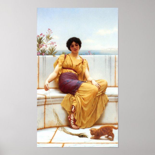 Affiche L'oisiveté par John William Godward (Devant)