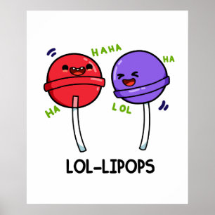 Affiche LOL-ipops mignon Laughing Lollipop Puns