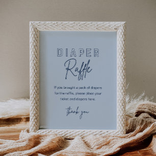 Affiche LOLA Blue Diaper Raffle Baby shower Jeu