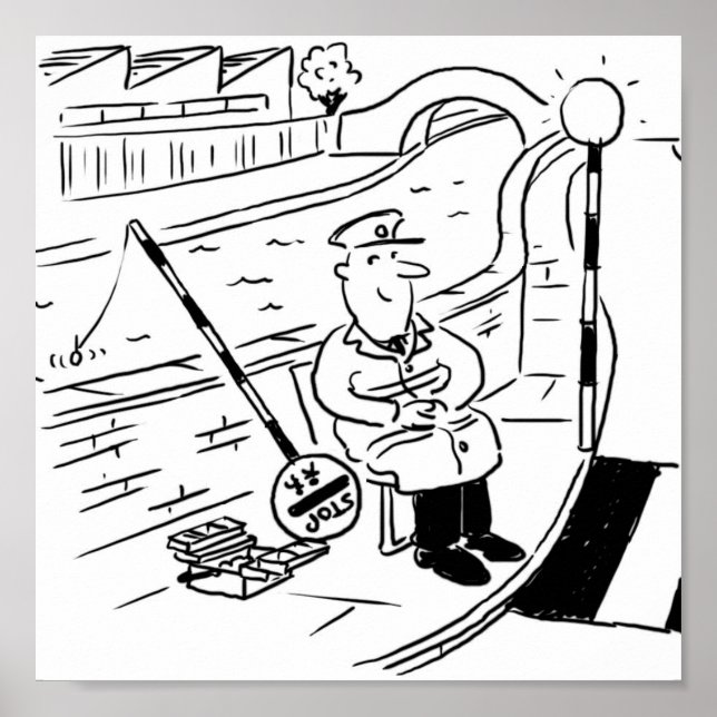 Affiche Lollipop Man pêche dans le canal (Devant)