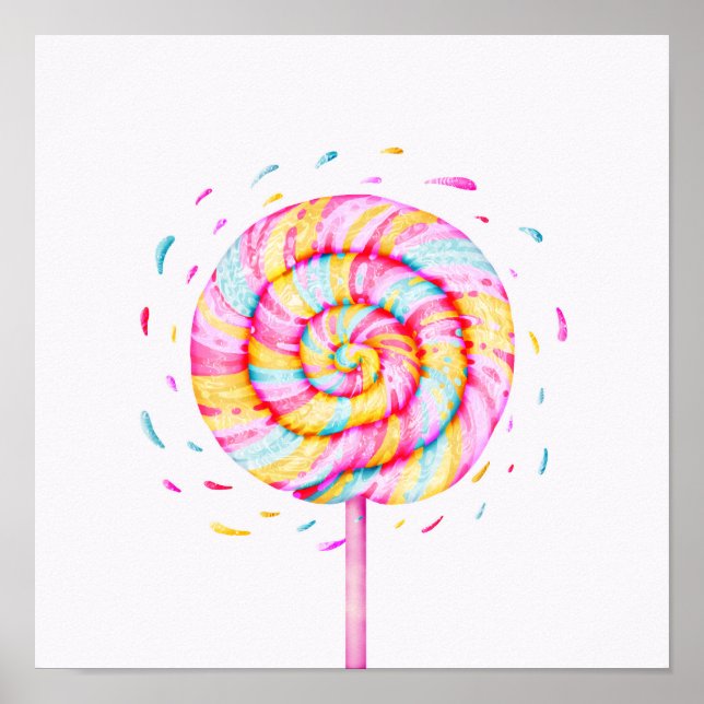 Affiche Lollipop Sweet Candy Illustration (Devant)