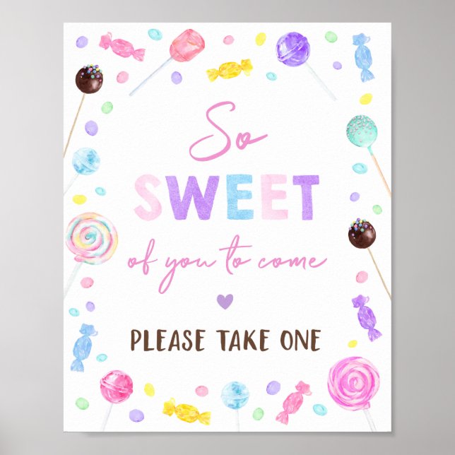 Affiche Lollipop Sweet Shop Symbole d'anniversaire (Devant)
