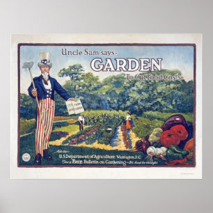 Affiche L'Oncle Sam indique - faites du jardinage pour