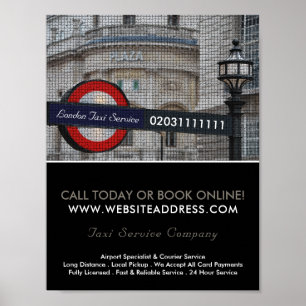 Affiche London City Mosaic Effet Taxi Signal Publicité