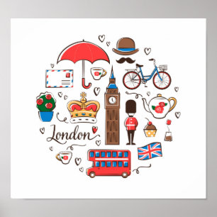 Affiche London Doodles