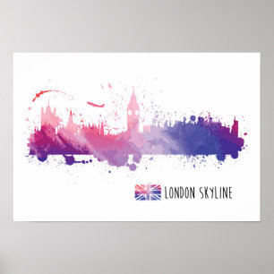 Affiche London England Skyline Splash