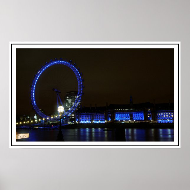 Affiche London Eye la nuit (Devant)