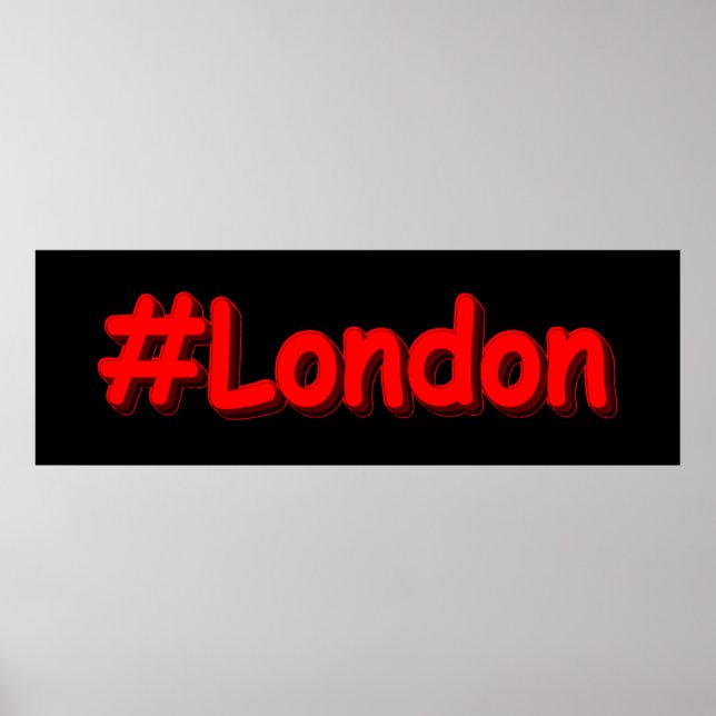 Affiche "#London" Joli Design. Commandez dès maintenant  (Devant)