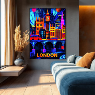 Affiche London Neon Nights - Art Cityscape