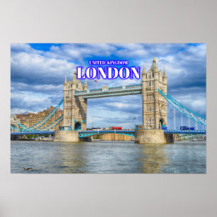 Affiche London Tower Bridge - Royaume-Uni