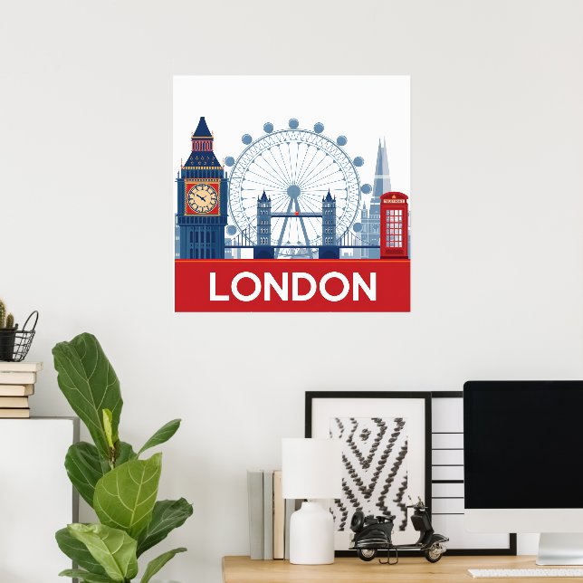 Affiche Londres (Bureau à domicile)