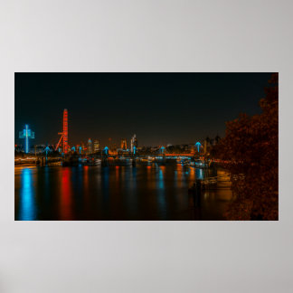 AFFICHE LONDRES À L'AFFICHAGE DE NUIT