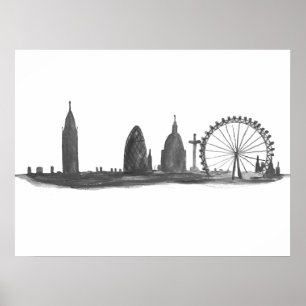Affiche Londres Angleterre Destination Skyline Skyline Vin