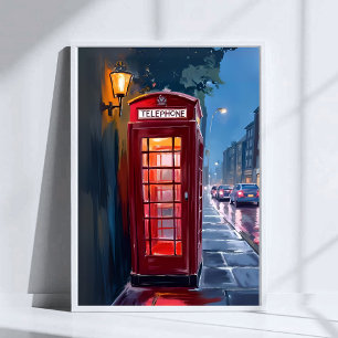 Affiche Londres Angleterre Red Telephone Booth Travel Art