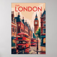 Londres Angleterre Travel Art Vintage