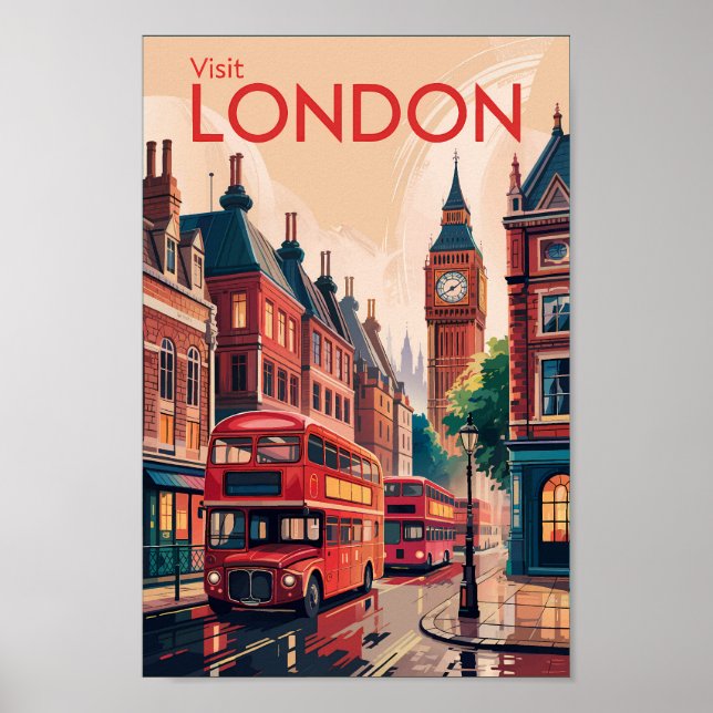 Affiche Londres Angleterre Travel Art Vintage (Devant)