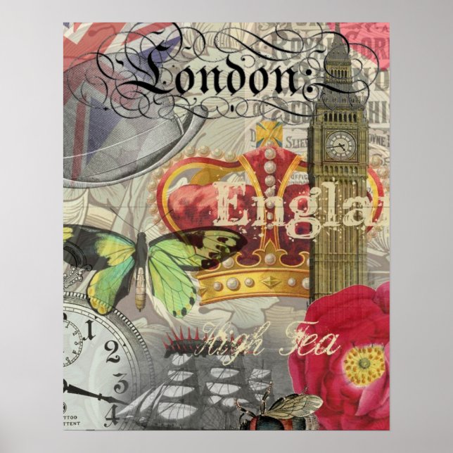 Affiche Londres Angleterre Voyage Europe Vintage Art (Devant)